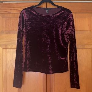 Forever 21 Maroon Velvet Blouse